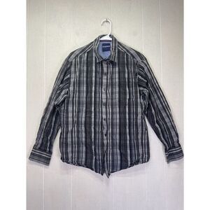 Tommy Bahama Shirt Men XL Gray Western Classiccore Corpcore CareerWear Silk Blen